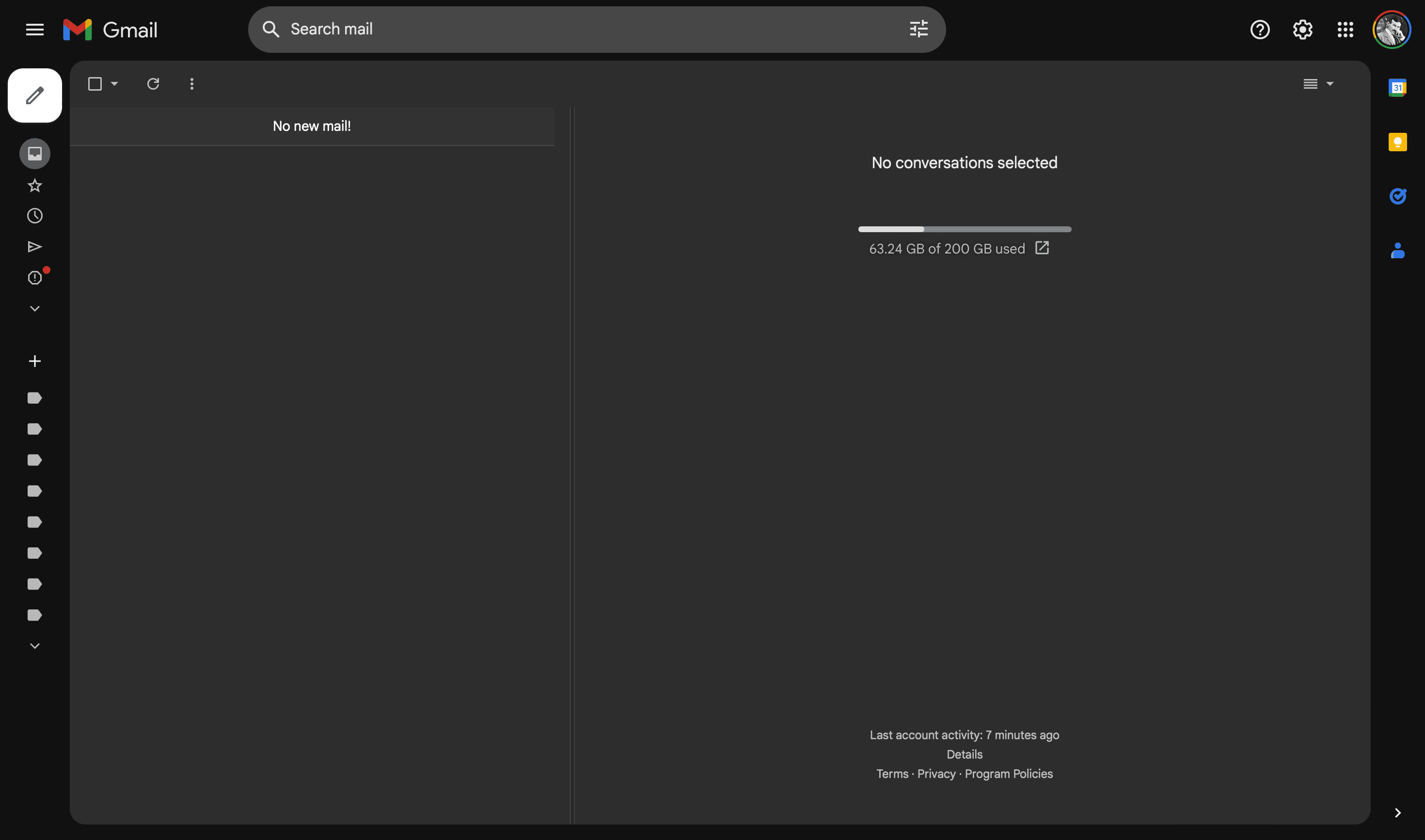 Dark Mode on Gmail