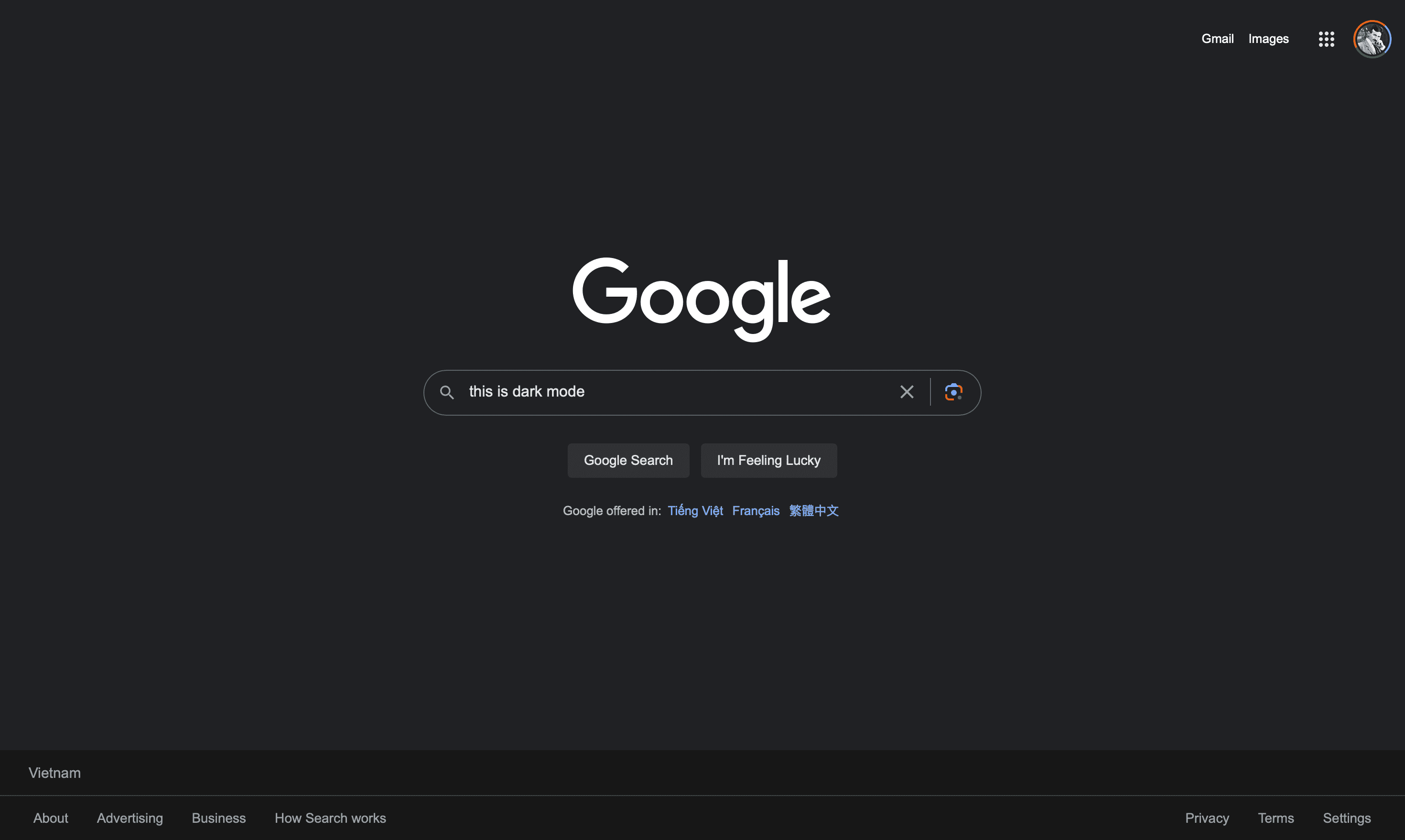 Google Dark Mode