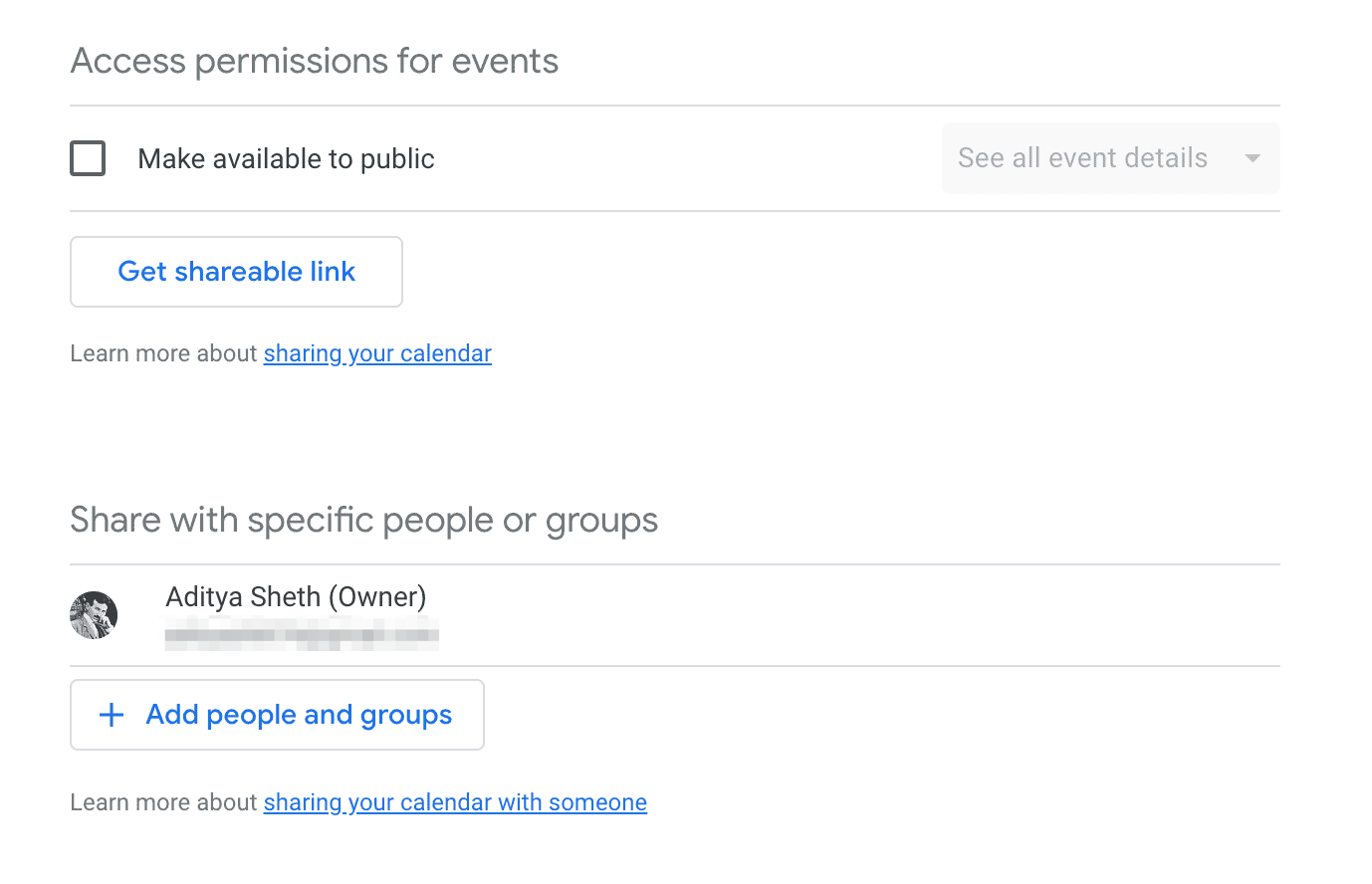 Share Google Calendar