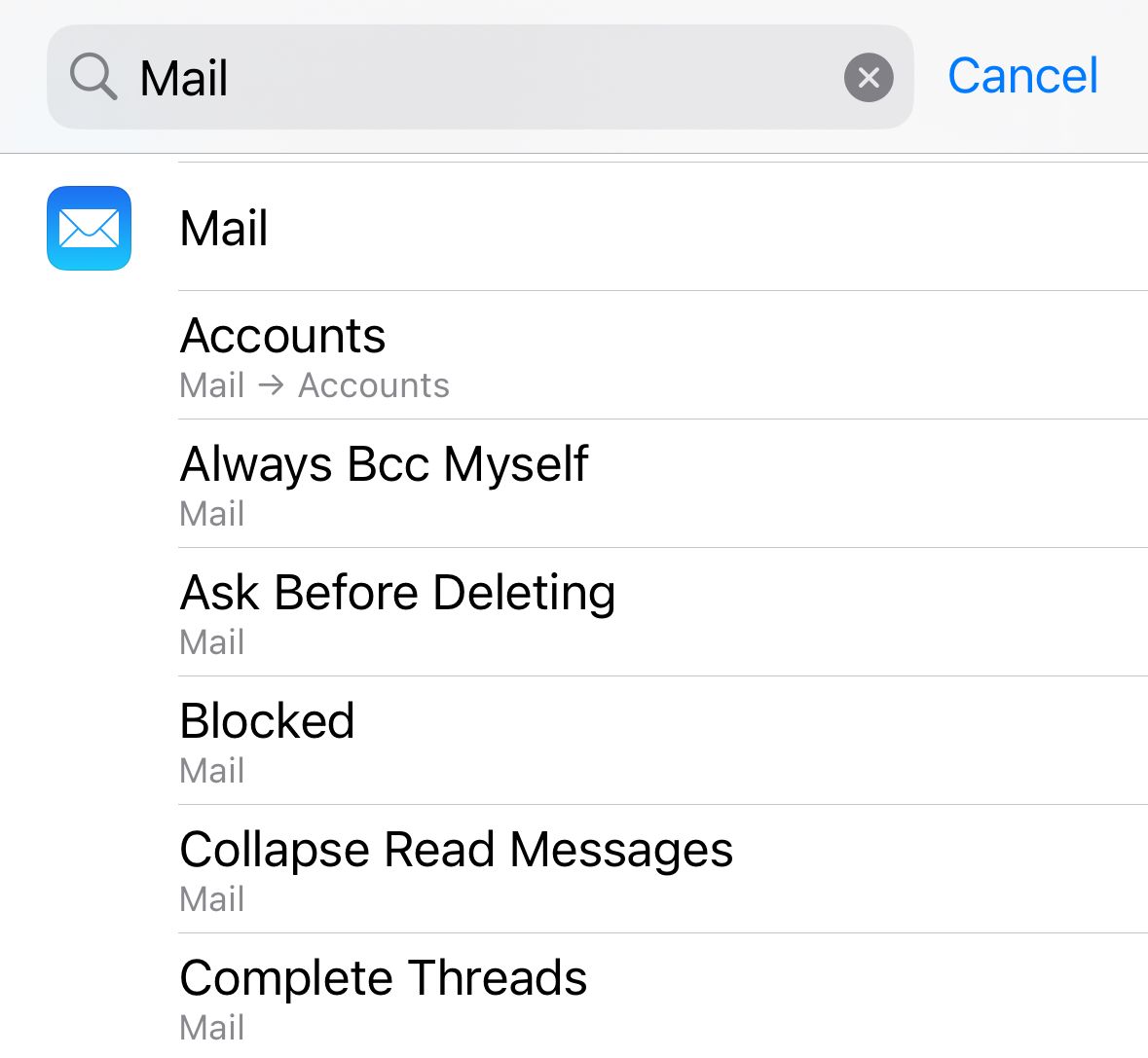Apple Mail iOS Email Threads
