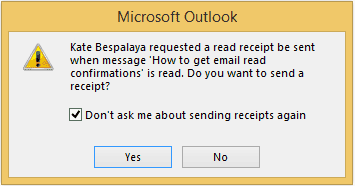 Outlook Read Receipts