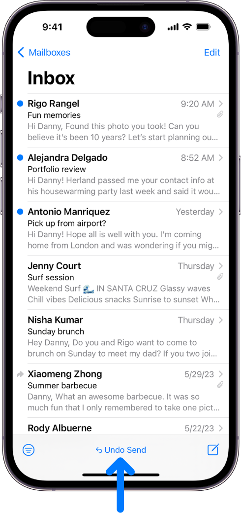Undo Send Email Apple Mail iOS