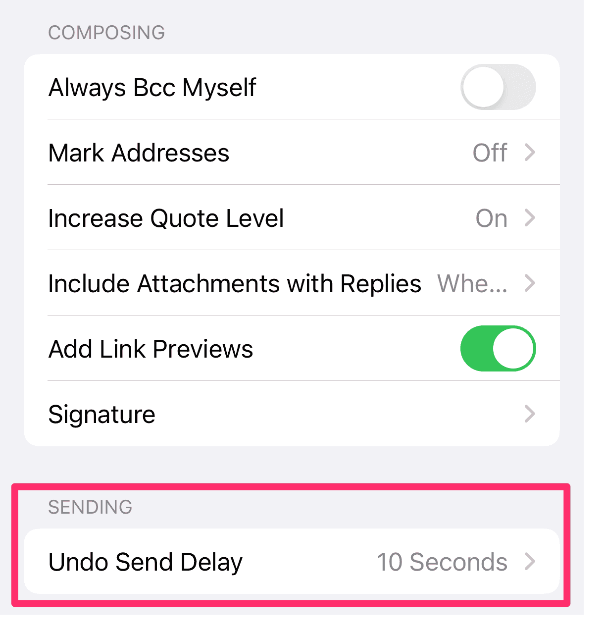 Undo Send on iPhone
