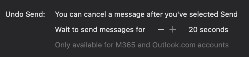 Outlook Undo Send