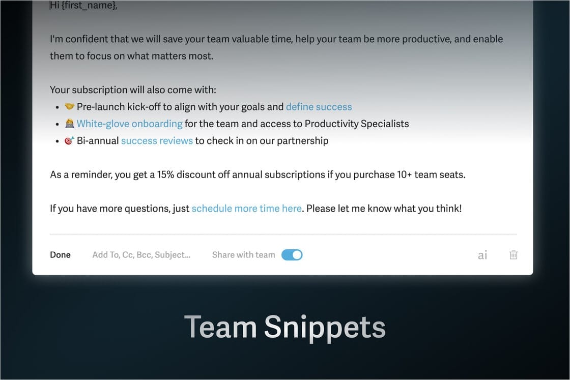 Team Snippets