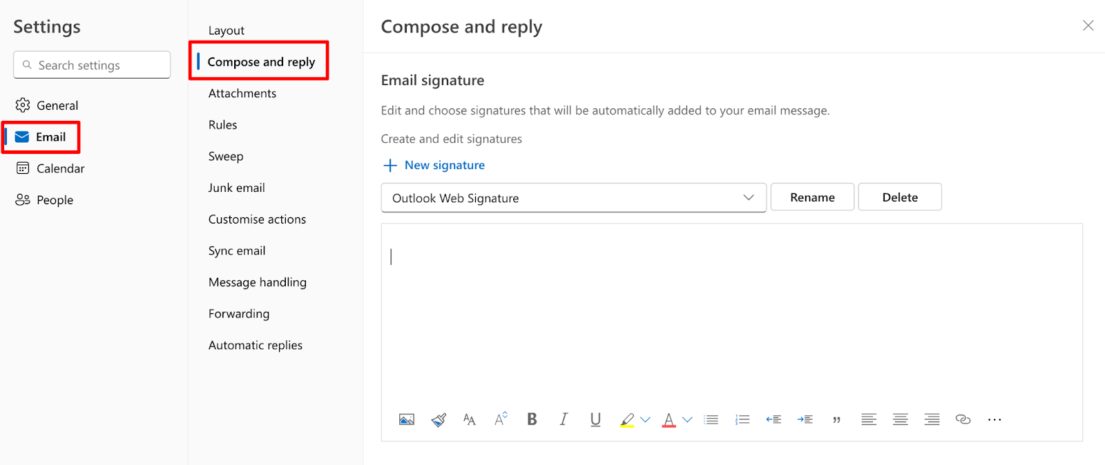 Image 2: how-to-add-signature-in-outlook-web-compose