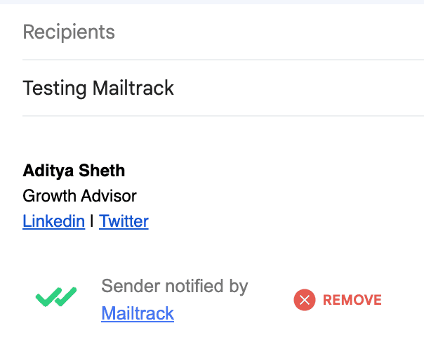 Mailtrack Read Receipt